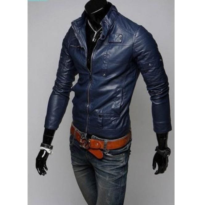 Black Color Leather Jacket Men's, Slim Fit Biker Jacket, Motorcycle Jacket - Image 2