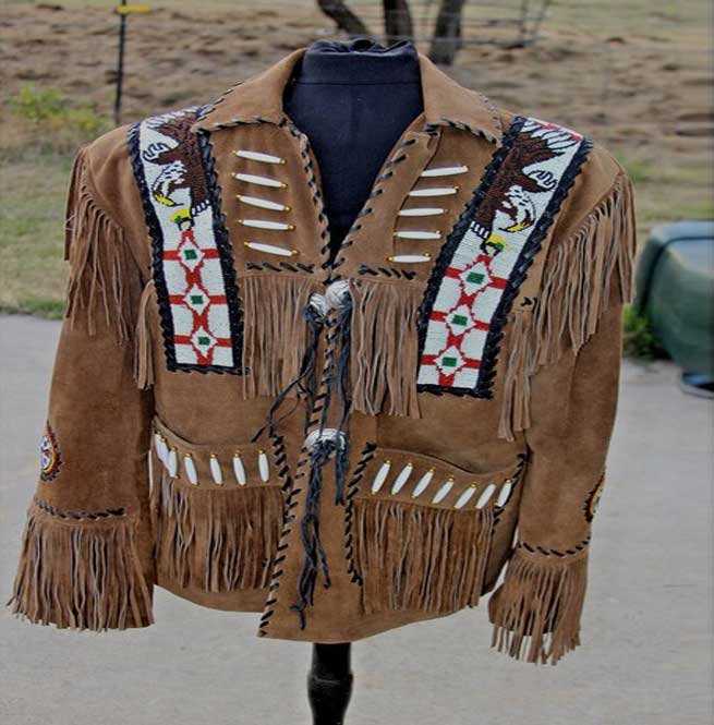Brown Cowboy Suede Leather Jacket,New Cowboy Style Suede Jacket With Fringe - Image 2