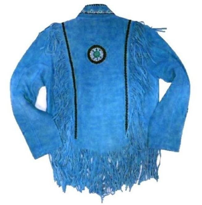 Cowboy Western Leather Jacket,Men Western Leather Jacket Wear Fringes Beads - Image 2