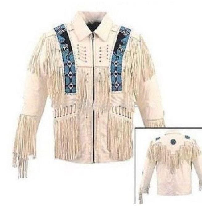 Eagle Beads Western Cowboy Suede Leather Jacket, Cowboy Jacket