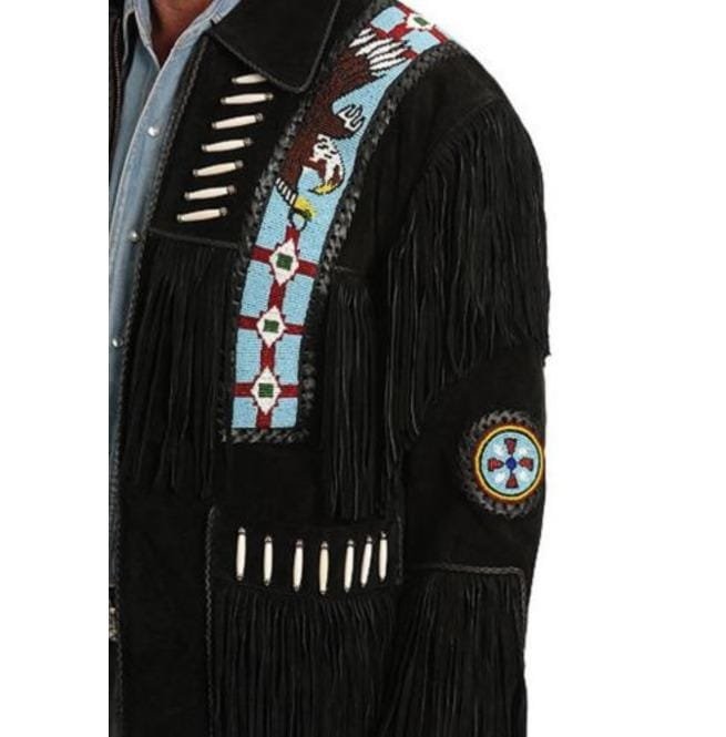 Eagle Beads Western Cowboy Suede Leather Jacket,Suede Jacket,Cowboy Jacket - Image 2
