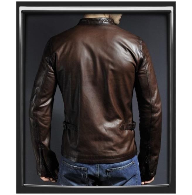 Men Brown Leather Jacket, Mens Biker Jacket, Casual Leather Jackets - Image 3