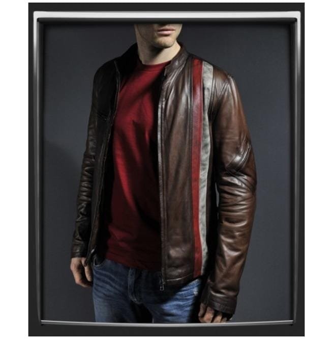 Men Brown Leather Jacket, Mens Biker Jacket, Casual Leather Jackets - Image 2