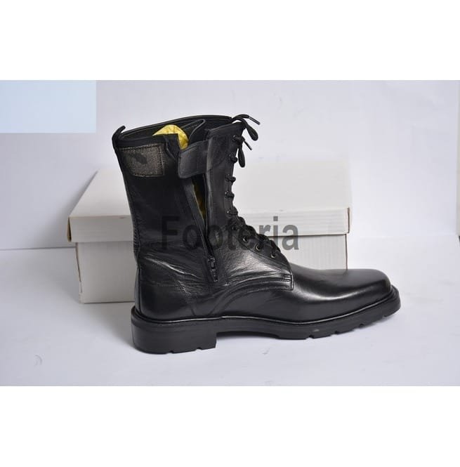 Handmade Black Leather Boots, Men Long Boots, Lace Up Boot For - Image 6