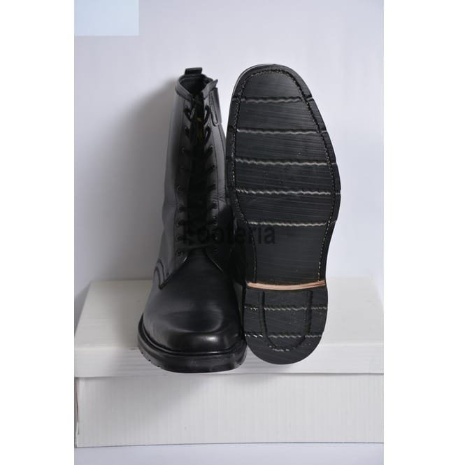 Handmade Black Leather Boots, Men Long Boots, Lace Up Boot For - Image 2