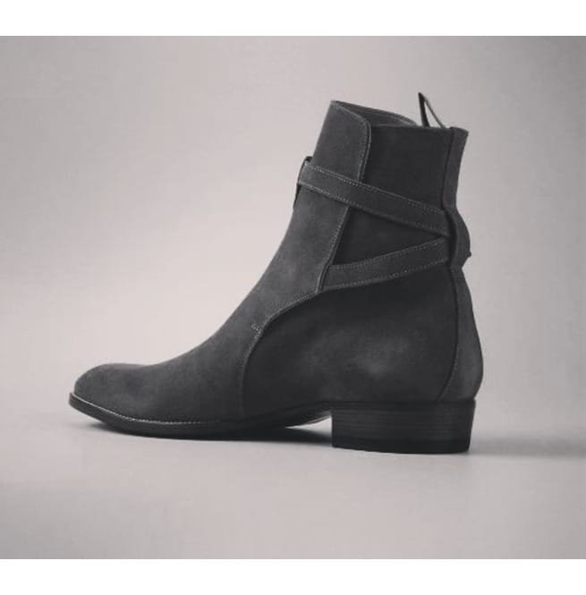 Handmade Jodhpur Leather Boots, Men Black Leather Boots, Buckled Ankle Boot - Image 3