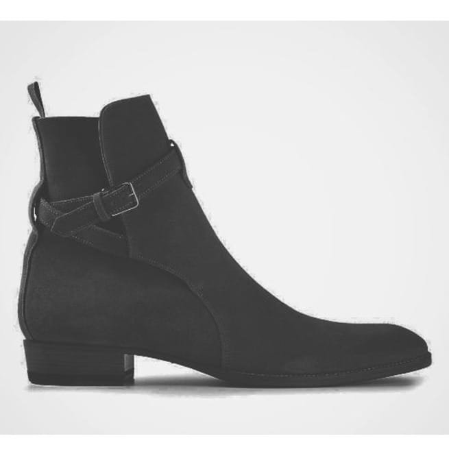 Handmade Jodhpur Leather Boots, Men Black Leather Boots, Buckled Ankle Boot