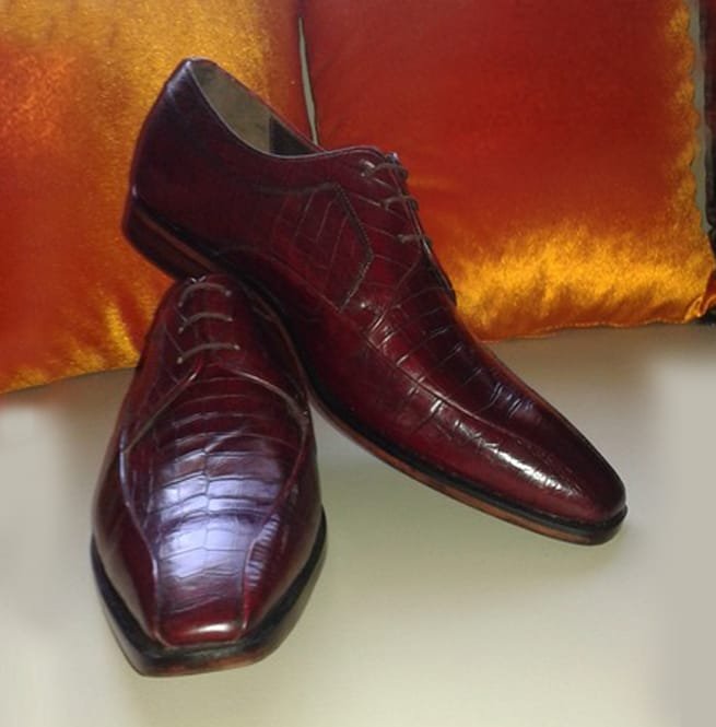 Handmade Maroon Leather Shoes, Leather Shoes For Men, Lace Up Dress Shoes - Image 4