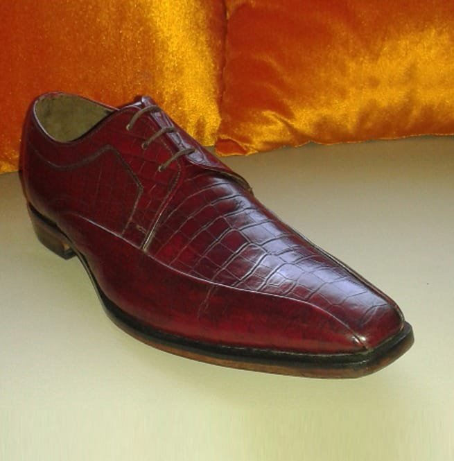 Handmade Maroon Leather Shoes, Leather Shoes For Men, Lace Up Dress Shoes - Image 5
