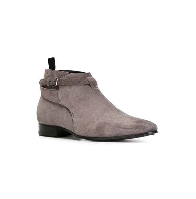 Handmade Men Ankle Boots, Gray Suede Boots For , Leather Boots For