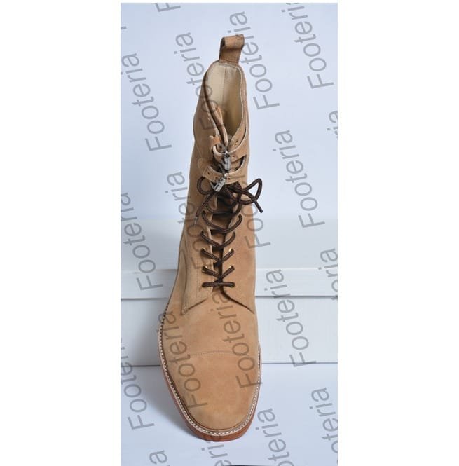Handmade Men Beige Long Boots, Suede Leather Boot For , Buckled Boots - Image 3