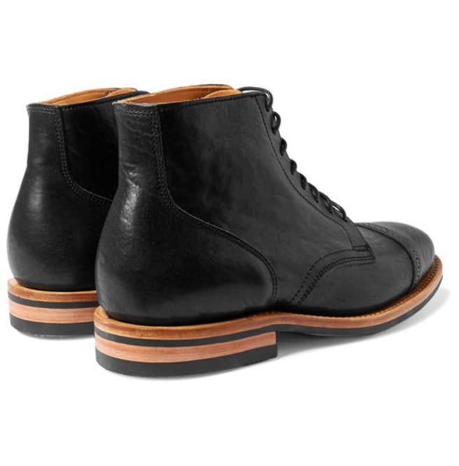 Handmade Men Black Lace Up Ankle High Boot, Black Genuine Leather Boot - Image 4