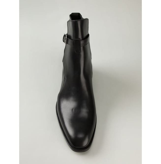 Handmade Men Black Leather Boots, Ankle High Boot, Chelsea Boot - Image 2