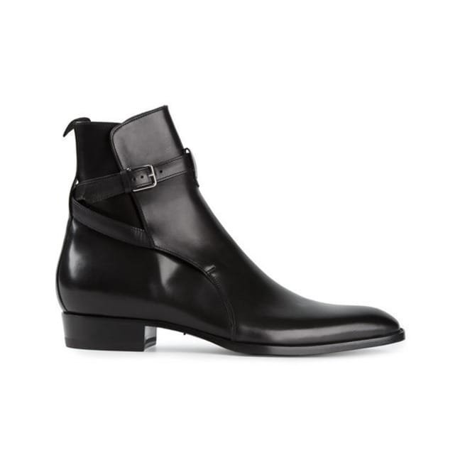 Handmade Men Black Leather Boots, Ankle High Boot, Chelsea Boot - Image 4