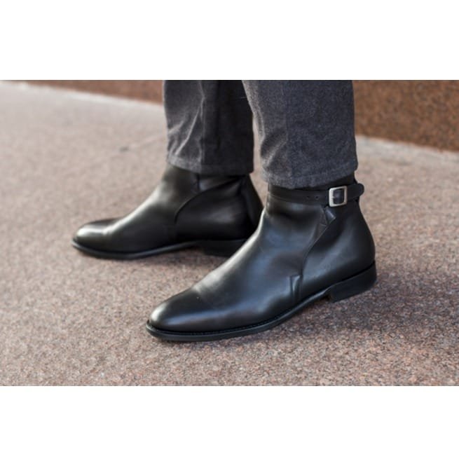 Handmade Men Black Leather Boots, Ankle High Boot, Chelsea Boot