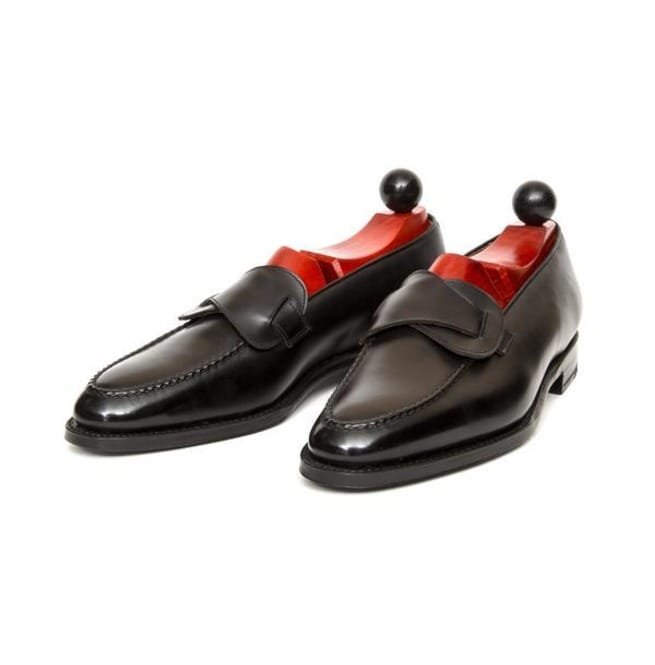 Handmade Men Black Leather Shoes, Dress Formal Shoes, Slip On Moccasin - Image 3