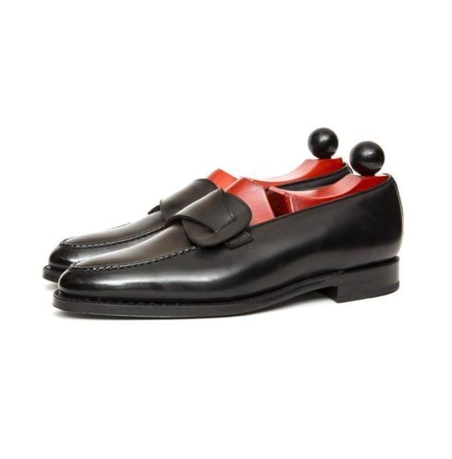 Handmade Men Black Leather Shoes, Dress Formal Shoes, Slip On Moccasin - Image 2