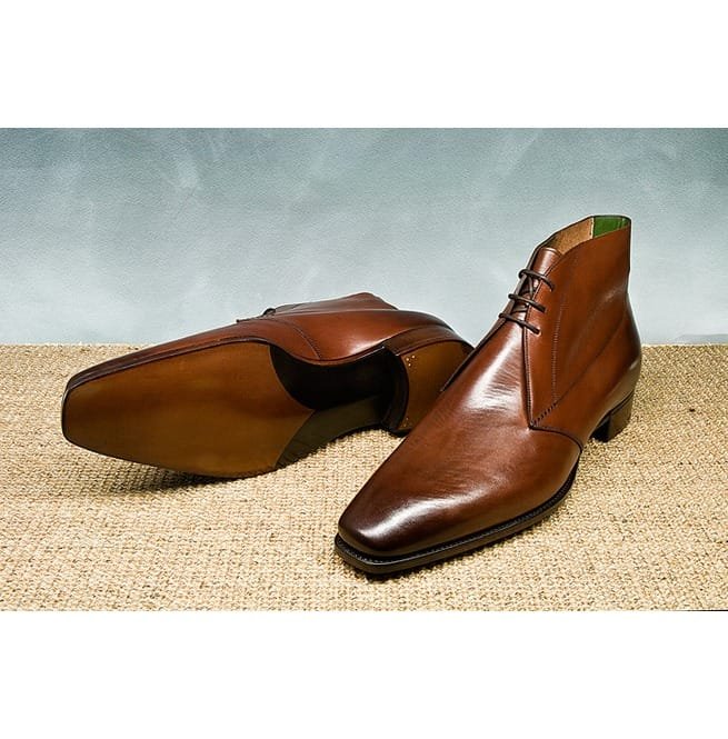 Handmade Men Brown Chukka Leather Boots, Ankle Boots, Leather Boots - Image 3