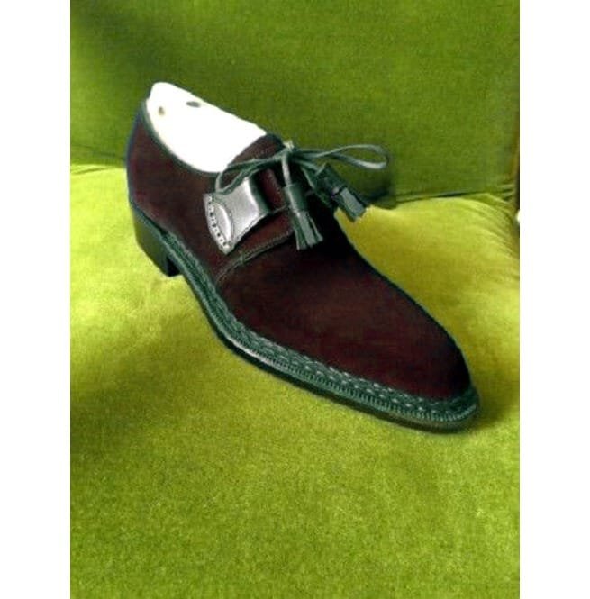 Handmade Men Brown Shoes, Suede Shoes
