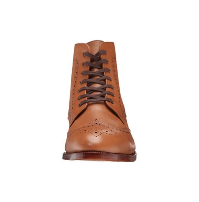 Handmade Men Brown Wingtip Leather Boot, Brogue Leather Boots - Image 5