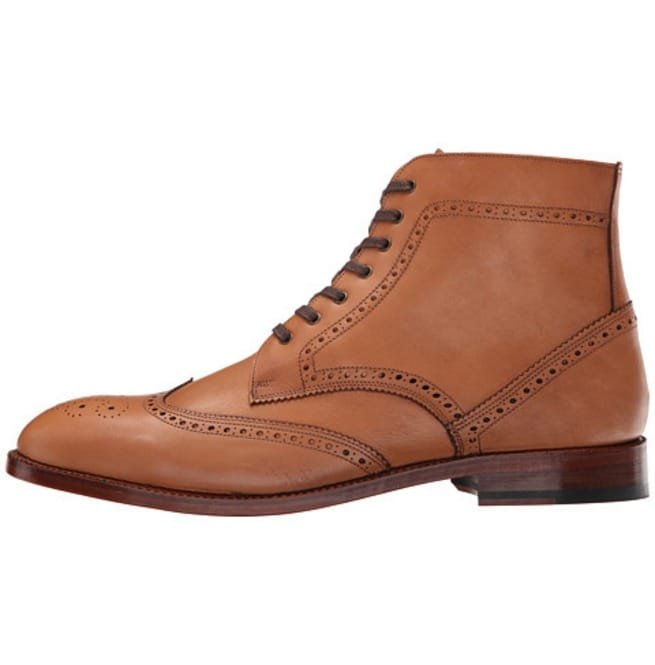Handmade Men Brown Wingtip Leather Boot, Brogue Leather Boots - Image 2