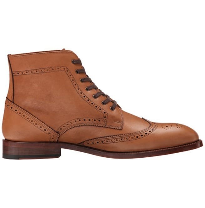 Handmade Men Brown Wingtip Leather Boot, Brogue Leather Boots - Image 3