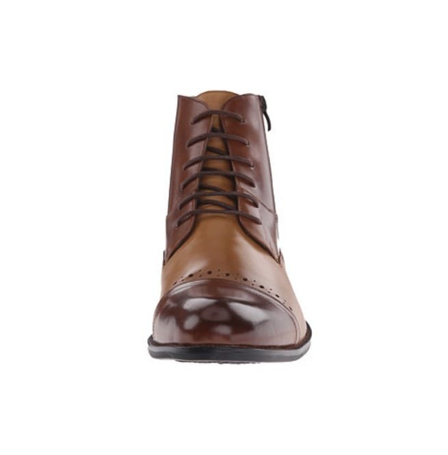 Handmade Men Double Tone Boots, Side Zip Boot, Brown Leather Boots - Image 4