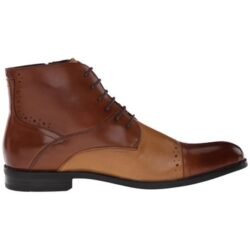 Handmade Men Double Tone Boots, Side Zip Boot, Brown Leather Boots - Image 3