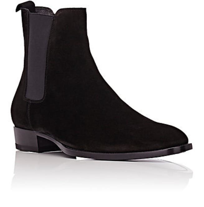 Handmade Men Leather Boots, Suede Chelsea Boot For , Black Color Boot