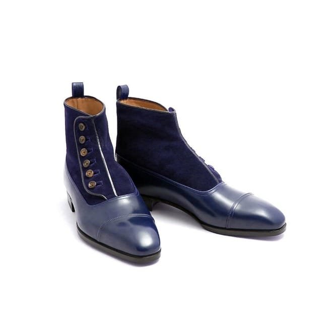 Handmade Men Leather Boots, Suede Leather Boots With Buttons, Boots
