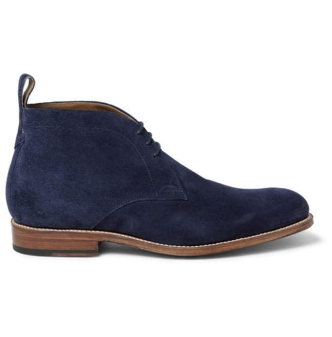Handmade Men Navy Blue Chukka Real Suede Leather Boot, Genuine Suede Boots - Image 2