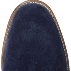 Handmade Men Navy Blue Chukka Real Suede Leather Boot, Genuine Suede Boots - Image 3
