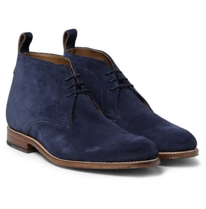 Handmade Men Navy Blue Chukka Real Suede Leather Boot, Genuine Suede Boots - Image 6