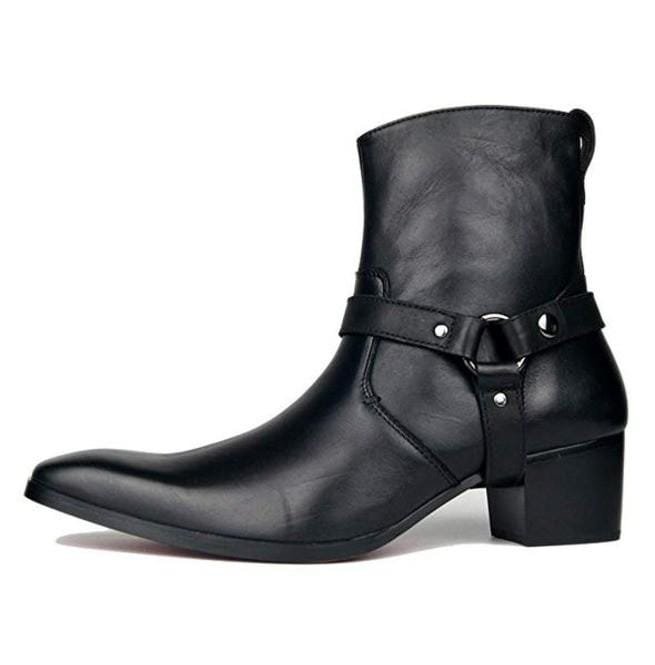 Black Leather Ankle Boots