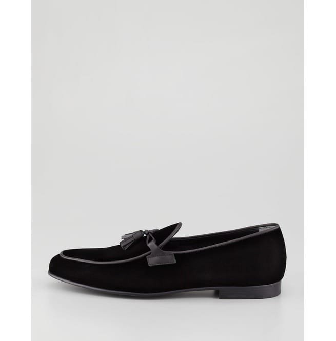 Handmade Mens Black Velvet Shoes, Shoes For Men, Velvet Loafer Moccasin - Image 3