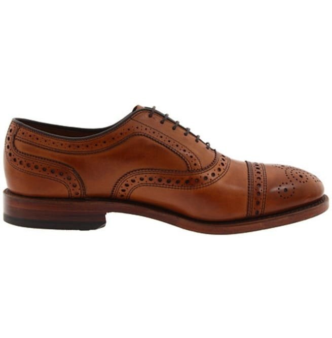 Handmade Oxford Brogue Style Shoes, Men Leather Shoes, Tan Leather Shoe - Image 4