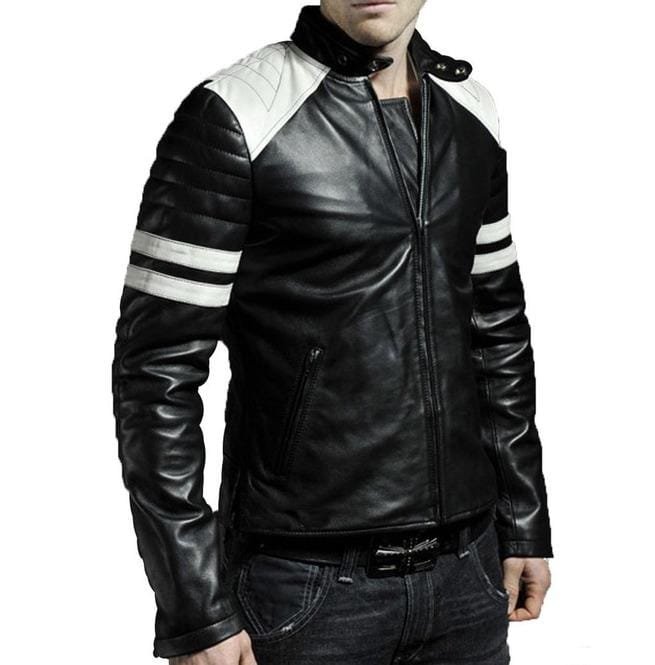 Man Black Biker Jacket, Mens Leather Jacket, Black Biker Leather Jacket