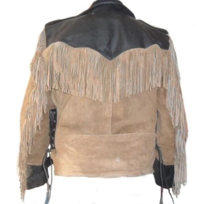 Men 1980's Cowboy Suede And Leather Jacket ,Cowboy Suede Fringe Jackets - Image 2