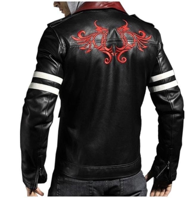 Men Alex Mercer Stylish Embroidery Leather Jacket Mens Fashion Leather Jack
