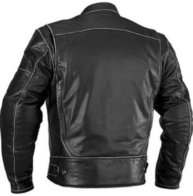 Men Biker Leather Jacket, 's Distressed Black Leather Jacket - Image 2