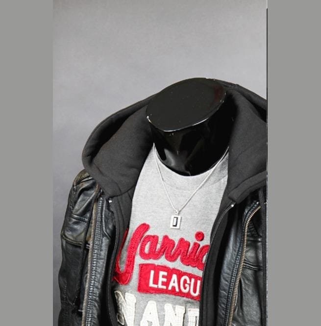 Men Detachable Fabric Hooded Leather Jacket, Biker Leather Jacket Mens - Image 4