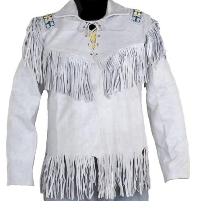 Men Western Cowboy Real Leather Jacket ,Cowboy Leather Jacket With Fringes