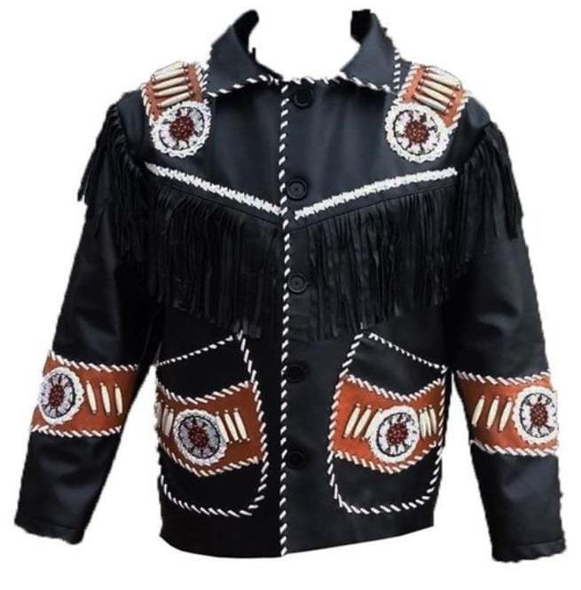 Men Western Leather Jacket ,Black Cowboy Suede Leather, Cowboy Jacket