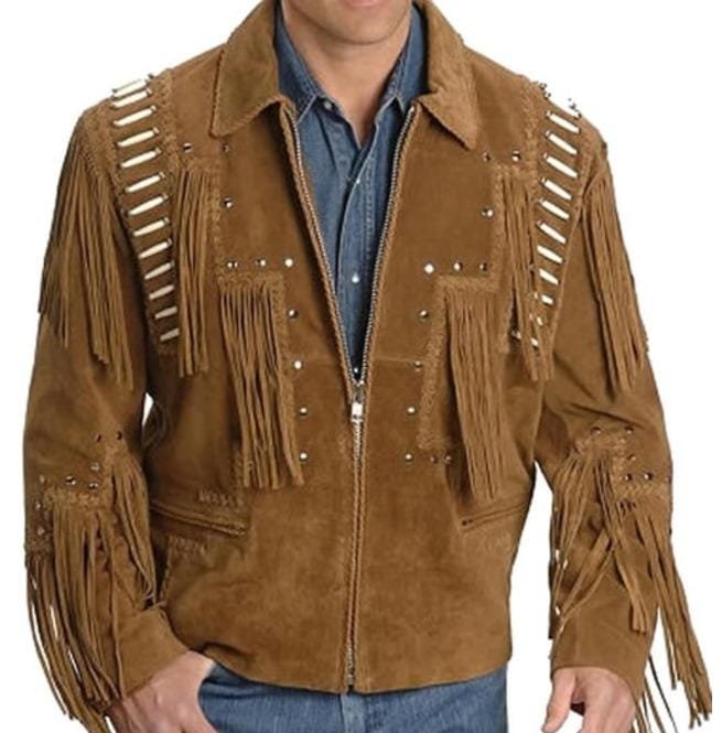 Men Western Leather Jacket,Suede Leather, Cowboy Jacket, Leather Jacket
