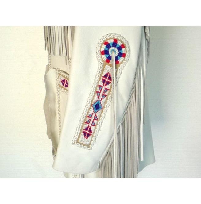 Men White Cowboy Genuine Leather Jacket ,Cowboy Leather Jacket With Fringes - Image 5