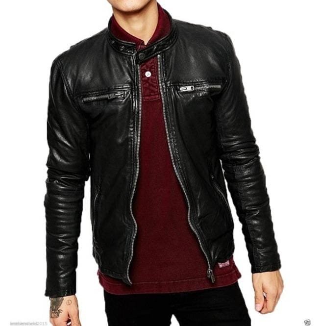 Mens Biker Leather Jacket, Men Fashion Black Leather Jacket, Jackets