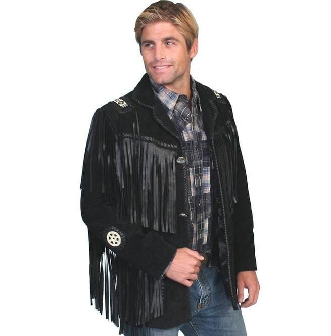 Mens Cowboy Suede Leather Jacket Western Coat, Cowboy Suede Leather Jacket,