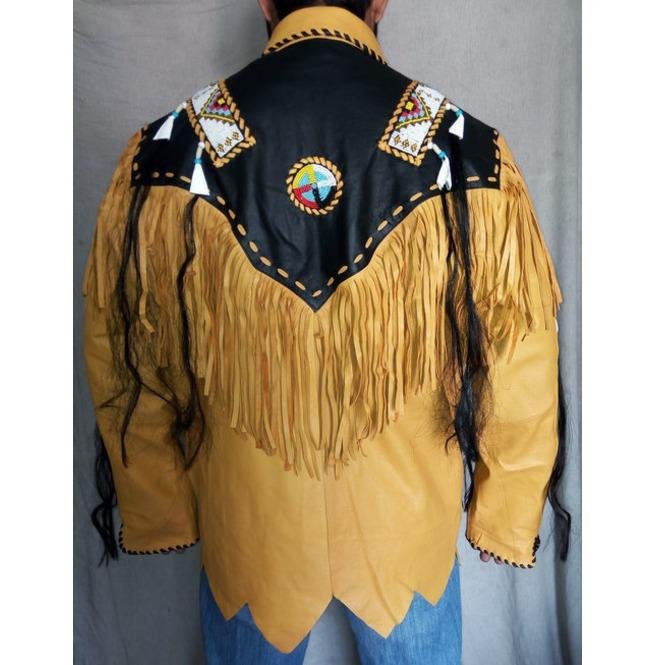 Mens Suede Leather Fringes Jacket Cowboy, Men Leather Jacket, Cowboy Jacket - Image 4