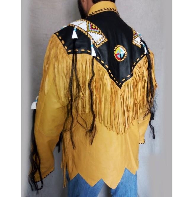 Mens Suede Leather Fringes Jacket Cowboy, Men Leather Jacket, Cowboy Jacket - Image 3