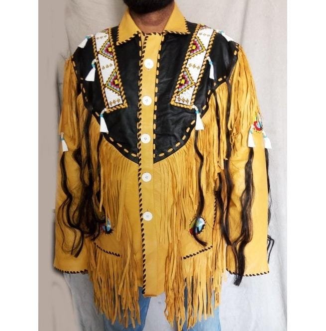 Mens Suede Leather Fringes Jacket Cowboy, Men Leather Jacket, Cowboy Jacket